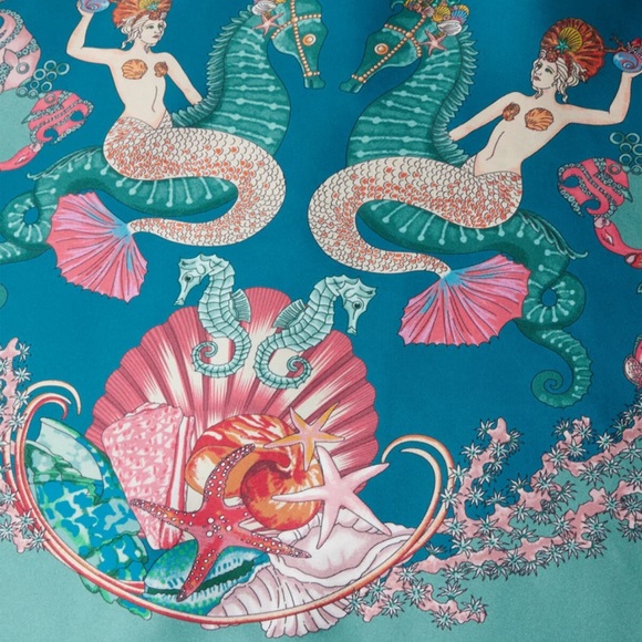 Versace Men's Teal and Pink Baroque Print Shirt - Picture 11 of 11